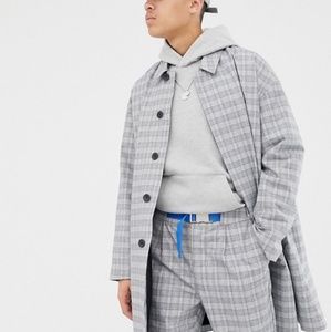 ASOS Grey Check Trench Coat
